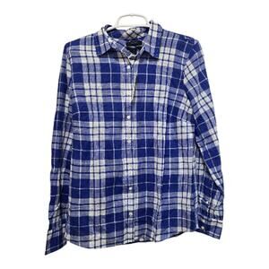 J.Crew Blue Plaid Perfect Shirt Women’s Size 8 NWT